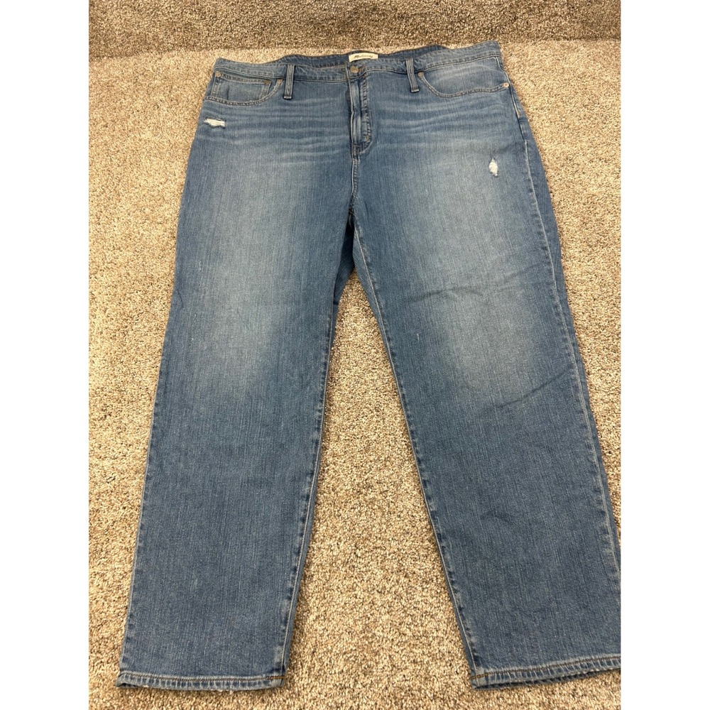 Madwell Classic Straight Jeans Women 36 Blue High Rise Stretch Denim #0757
